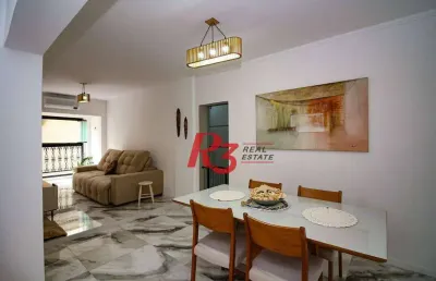 Apartamento com 2 dormitórios, 128 m² - venda por r$ 750.000,00 ou aluguel por r$ 6.500,00/mês - campo grande - santos/sp