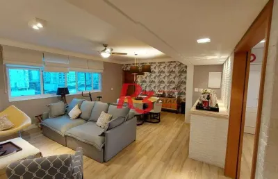 Apartamento com 3 dormitórios à venda, 130 m² por r$ 1.280.000,00 - gonzaga - santos/sp