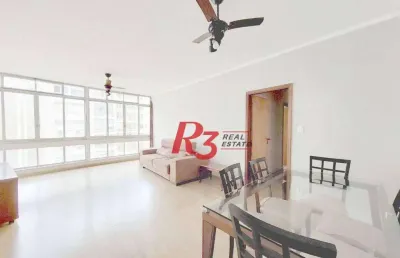 Apartamento com 3 dormitórios para alugar, 140 m² por r$ 7.500,00/mês - gonzaga - santos/sp
