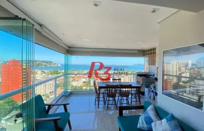 Apartamento com 2 dormitórios à venda, vista mar - porteira fechada no guarujá/sp