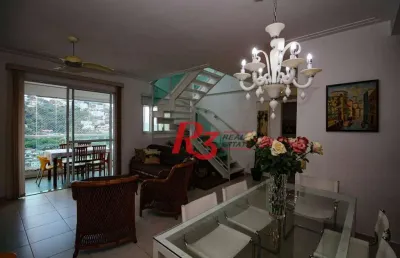 Cobertura para alugar, 123 m² por r$ 8.500,00/mês - josé menino - santos/sp