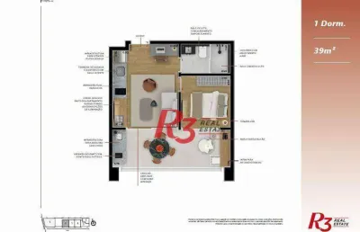 Studio à venda, 39 m² por r$ 625.000,00 - boqueirão - santos/sp