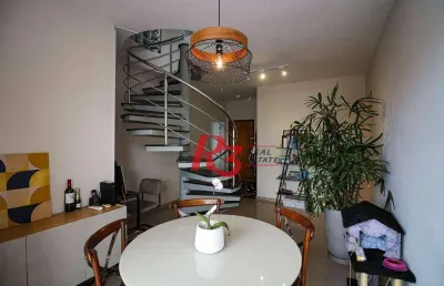 Cobertura à venda, 157 m² por r$ 950.000,00 - encruzilhada - santos/sp