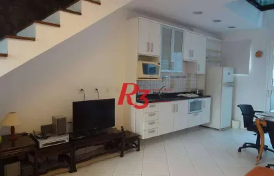 Loft com 1 dormitório para alugar, 72 m² por r$ 5.800,00/mês - gonzaga - santos/sp