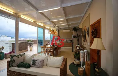 Cobertura à venda, 430 m² por r$ 7.450.000,00 - embaré - santos/sp