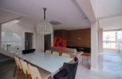 Apartamento duplex com 3 dormitórios, 217 m² - venda por r$ 3.800.000,00 ou aluguel por r$ 35.000,00/mês - boqueirão - santos/sp