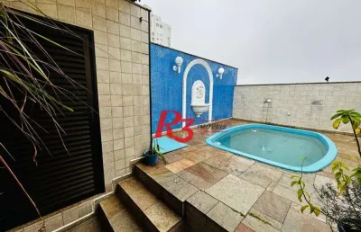 Cobertura com 4 dormitórios à venda, 332 m² por r$ 3.000.000,00 - gonzaga - santos/sp