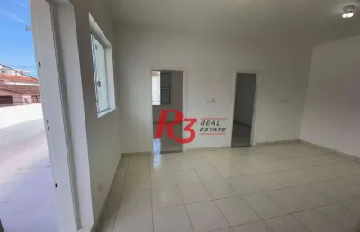 Sobreposta alta 3 dormitórios para locação  r$ 3.500,00 no campo grande em santos