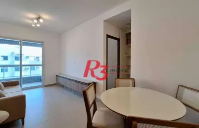 Apartamento com 1 dormitório para alugar, 53 m² por r$ 5.500,00/mês - boqueirão - santos/sp