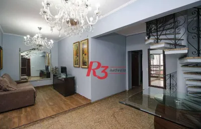 Cobertura com 5 dormitórios, 470 m² - venda por r$ 3.000.000,00 ou aluguel por r$ 23.430,00/mês - campo grande - santos/sp