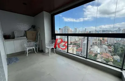Apartamento com 1 suíte + lavabo para alugar, 54 m² por r$ 7.000/mês - boqueirão - santos/sp