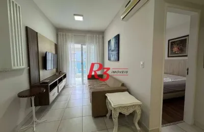 Apartamento com 1 dormitório para alugar, 50 m² por r$ 5.800,00/mês - gonzaga - santos/sp