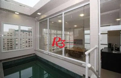 Cobertura com 3 suítes à venda, 166 m² por r$ 4.500.000 - embaré - santos/sp