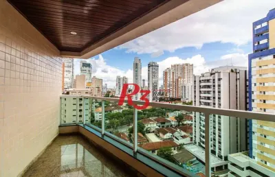 Apartamento com 3 dormitórios para alugar, 180 m² por r$ 10.800,02/mês - boqueirão - santos/sp