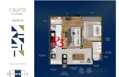 Apartamento à venda, 49 m² por r$ 530.000,00 - marapé - santos/sp