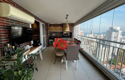 Apartamento para alugar, 148 m² por r$ 15.000,00/mês - boqueirão - santos/sp