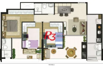 Apartamento à venda, 90 m² por r$ 1.157.000,00 - boqueirão - santos/sp