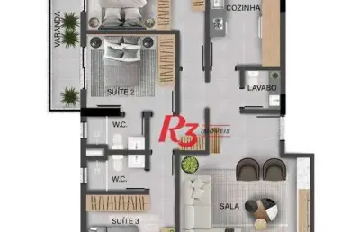 Apartamento à venda, 150 m² por r$ 2.437.511,74 - aparecida - santos/sp