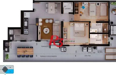 Apartamento garden à venda, 113 m² por r$ 1.341.294,08 - boqueirão - santos/sp