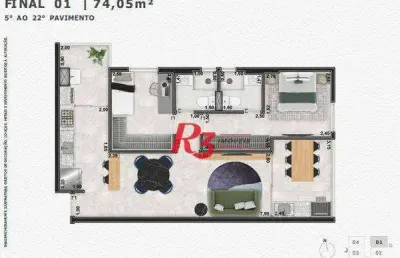Apartamento à venda, 74 m² por r$ 662.161,50 - marapé - santos/sp