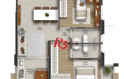 Apartamento à venda, 86 m² por r$ 892.500,00 - gonzaga - santos/sp