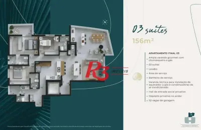 Apartamento à venda, 156 m² por r$ 2.165.373,58 - ponta da praia - santos/sp