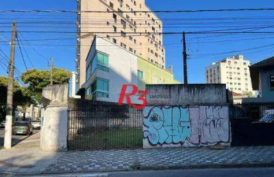 Terreno para alugar, 405 m² por r$ 15.000,00/mês - aparecida - santos/sp