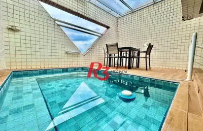 Cobertura com 3 dormitórios à venda, 137 m² por r$ 1.100.000,00 - campo grande - santos/sp