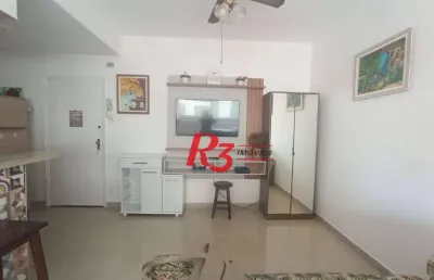 Kitnet, 36 m² - venda por r$ 330.000,00 ou aluguel por r$ 3.000,00/mês - gonzaga - santos/sp