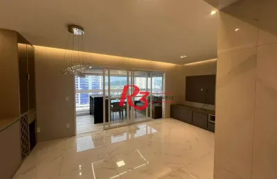 Apartamento com 3 dormitórios para alugar, 111 m² por r$ 8.800,00/mês - ponta da praia - santos/sp