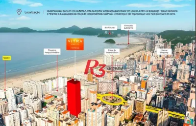 Apartamento com 3 dormitórios à venda, 124 m² por r$ 3.000.000,00 - gonzaga - santos/sp