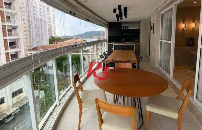 Apartamento com 4 dormitórios à venda, 186 m² por r$ 2.200.000,00 - ponta da praia - santos/sp