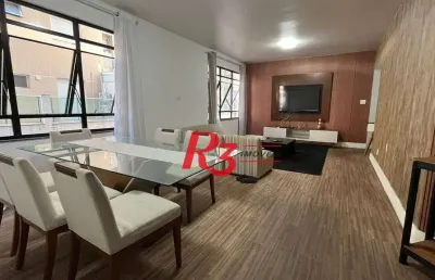 Apartamento com 3 dormitórios para alugar, 146 m² por r$ 7.000,02/mês - pompéia - santos/sp