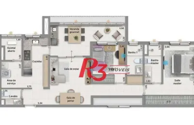 Apartamento à venda, 92 m² por r$ 1.350.000,00 - embaré - santos/sp