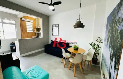 Oportunidade para locação na orla da ponta da praia, 100% mobiliado e equipado, uma graça!