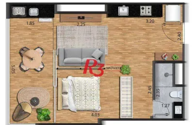 Apartamento à venda, 39 m² por r$ 428.000,00 - josé menino - santos/sp
