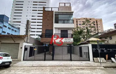 Sobrado com 2 dormitórios, 98 m² - venda por r$ 650.000,00 ou aluguel por r$ 5.000,00/mês - marapé - santos/sp