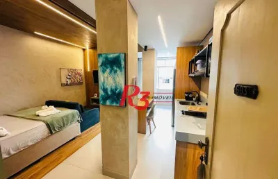 Studio com 1 dormitório para alugar, 35 m² por r$ 4.500,02/mês - ponta da praia - santos/sp