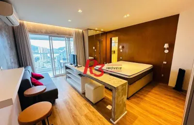 Studio com 1 dormitório para alugar, 49 m² por r$ 4.900,02/mês - ponta da praia - santos/sp