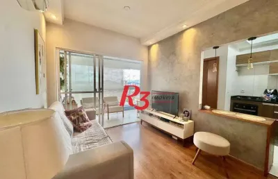 Apartamento com 1 dormitório à venda, 55 m² por r$ 620.000,00 - boqueirão - santos/sp