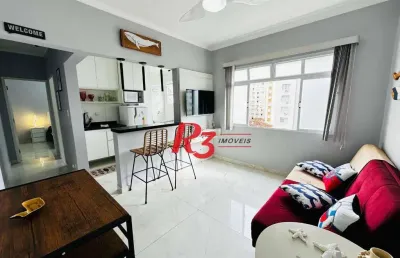 Apartamento com 1 dormitório à venda, 60 m² por r$ 460.000,00 - gonzaga - santos/sp
