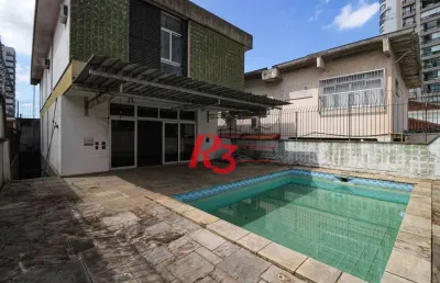 Sobrado com 4 dormitórios para alugar, 390 m² por r$ 13.500,00/mês - boqueirão - santos/sp
