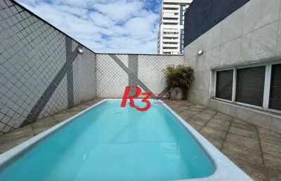 Cobertura com 3 dormitórios à venda, 258 m² por r$ 2.950.000,00 - boqueirão - santos/sp