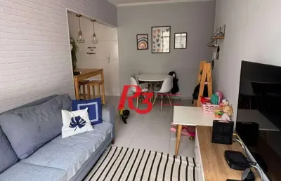 Apartamento com 2 dormitórios à venda, 81 m² por r$ 367.000,00 - marapé - santos/sp