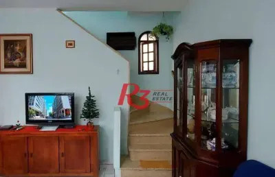 Sobrado com 2 dormitórios, 85 m² - venda por r$ 410.000,00 ou aluguel por r$ 3.500,00/mês - gonzaga - santos/sp