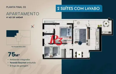 Apartamento à venda, 75 m² por r$ 1.089.167,17 - ponta da praia - santos/sp