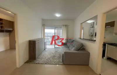 Apartamento com 1 dormitório para alugar, 57 m² por r$ 5.350,00/mês - gonzaga - santos/sp