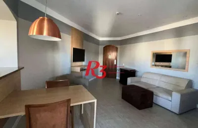 Flat com 1 dormitório para alugar, 48 m² por r$ 4.200,01/mês - gonzaga - santos/sp