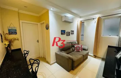 Apartamento, 38 m² - venda por r$ 359.000,00 ou aluguel por r$ 3.200,02/mês - boqueirão - santos/sp