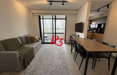 Apartamento com 1 dormitório para alugar, 59 m² por r$ 5.900,00/mês - ponta da praia - santos/sp